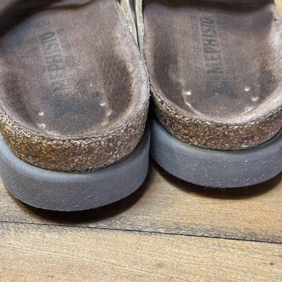 Mephisto Helen Women's EU37 US6,5 Tan Leather Slip On Thong Slide Sandals - Picture 8 of 12